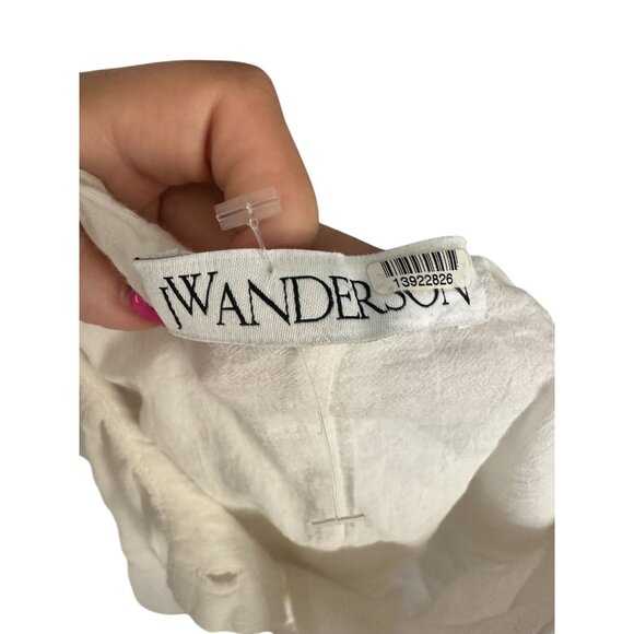 JW ANDERSON White Gathered Blouse Top Size US 2 - Picture 4 of 7